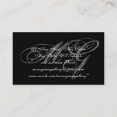 Eenvoudig zwart-grijs monogram-weddenschap visitekaartje (Achterkant)