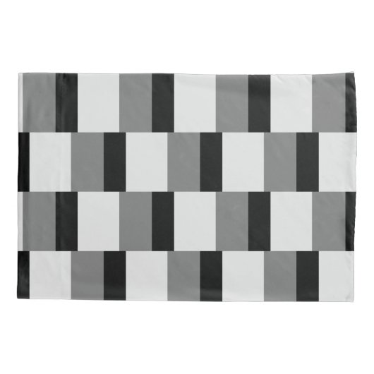 Eenvoudig zwart & grijs patroon kussensloop (Achterkant)