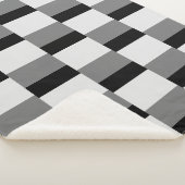 Eenvoudig zwart & grijs patroon sherpa deken (3/4)