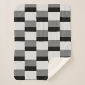 Eenvoudig zwart & grijs patroon sherpa deken (Voorkant)