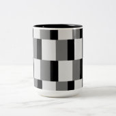 Eenvoudig zwart & grijs patroon tweekleurige koffiemok (Center)