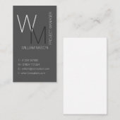 Eenvoudig zwart grijs professioneel Visitekaartje (Voorkant / Achterkant)