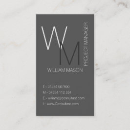 Eenvoudig zwart grijs professioneel Visitekaartje