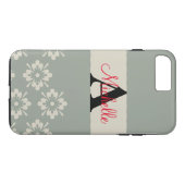 Eenvoudig zwart grijs uw monogram gepersonaliseerd Case-Mate iPhone case (Achterkant (Horizontaal))