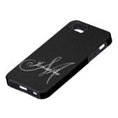 EENVOUDIG, ZWART, GRIJS UW MONOGRAM-JOUW NAAM Case-Mate iPhone CASE (Onderkant)