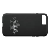 Eenvoudig zwart grijs uw monogram op maat Case-Mate iPhone case (Achterkant (Horizontaal))