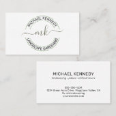 Eenvoudig zwart-groen gebroken cirkellandschap visitekaartje (Voorkant / Achterkant)