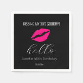 Eenvoudig zwart Hallo 40 die 30 afscheid neemt Servet (Voorkant)