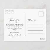 Eenvoudig zwart handgeschreven script bruiloft Har Briefkaart (Achterkant)