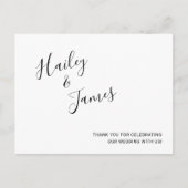 Eenvoudig zwart handgeschreven script bruiloft Har Briefkaart (Voorkant)