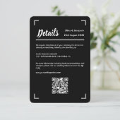 Eenvoudig zwart handgeschreven script bruiloft QR- Informatiekaartje (Staand voorkant)