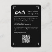 Eenvoudig zwart handgeschreven script bruiloft QR- Informatiekaartje (Voorkant)