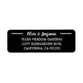 Eenvoudig zwart handgeschreven script huwelijksadr etiket (Voorkant)