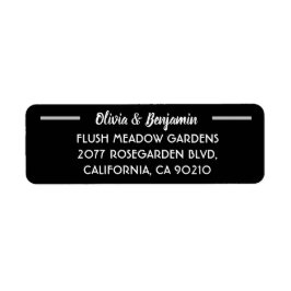 Eenvoudig zwart handgeschreven script huwelijksadr etiket