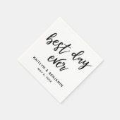 Eenvoudig zwart handschrift beste dag ooit op wit servet (Hoek)