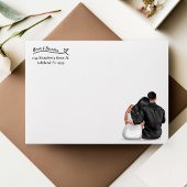 Eenvoudig Zwart Hart Bruiloft Retouradres Rubberstempel