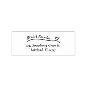 Eenvoudig Zwart Hart Bruiloft Retouradres Rubberstempel (Afrduk)