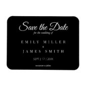 Eenvoudig zwart huwelijk in de klas, sla de datum magneet (Horizontaal)