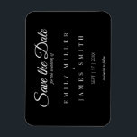 Eenvoudig zwart huwelijk in de klas, sla de datum  magneet<br><div class="desc">Eenvoudig Kassy Black en White Wedding Save the Date Magnet</div>