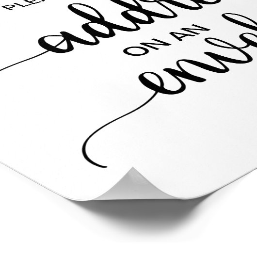 Eenvoudig zwart kalligrafie adres en envelopteken poster (Hoek)