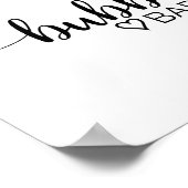 Eenvoudig zwart kalligrafie borrelbar bord poster (Hoek)