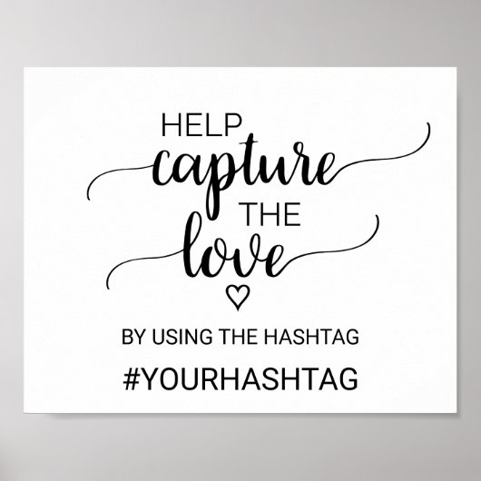 Eenvoudig zwart kalligrafie Capture The Love bord Poster (Voorkant)