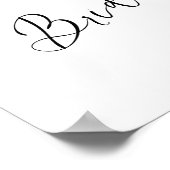 Eenvoudig zwart kalligrafie douchebord poster (Hoek)