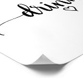 Eenvoudig zwart kalligrafie drankbord poster (Hoek)