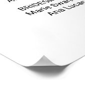 Eenvoudig zwart kalligrafie huwelijksprogramma poster (Hoek)