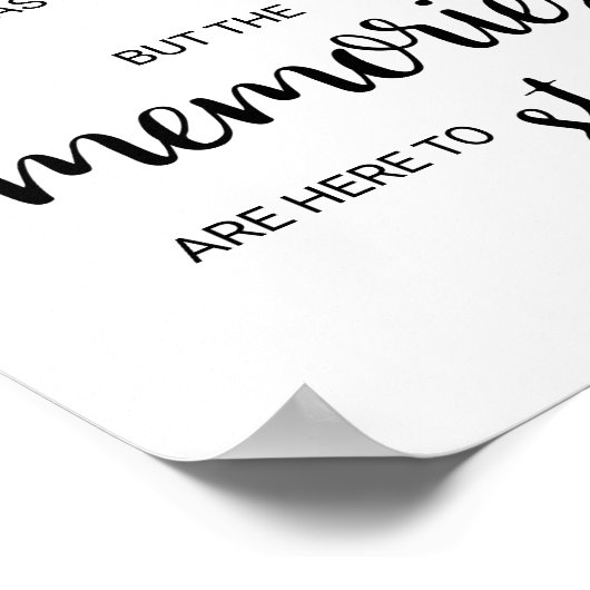 Eenvoudig zwart kalligrafie kater- en herinneringe poster (Hoek)