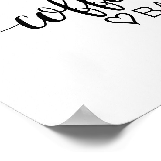 Eenvoudig zwart kalligrafie koffiebar bord poster (Hoek)