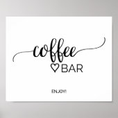 Eenvoudig zwart kalligrafie koffiebar bord poster (Voorkant)