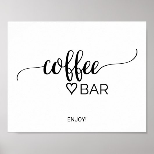 Eenvoudig zwart kalligrafie koffiebar bord poster (Voorkant)