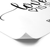 Eenvoudig zwart kalligrafie 'Liefde is zoet' bord Poster (Hoek)