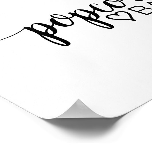 Eenvoudig zwart kalligrafie Popcorn Bar bord Poster (Hoek)