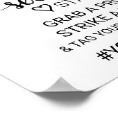 Eenvoudig zwart kalligrafie Selfie Station bord Poster (Hoek)