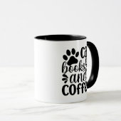 Eenvoudig zwart "Katten Boeken en Koffie" Liefhebb Mok (Voorkant rechts)