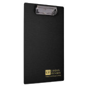 Eenvoudig zwart leder, aangepast monogram klembord (Rechts)