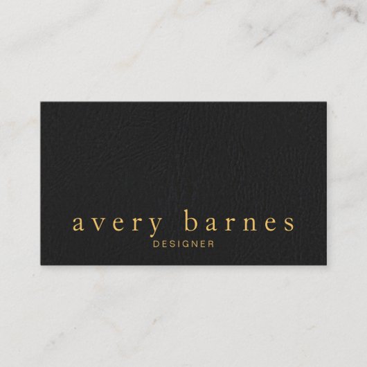 Eenvoudig zwart leder ziet er professioneel uit visitekaartje