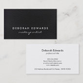 Eenvoudig Zwart Leer Visitekaartje (Voorkant / Achterkant)