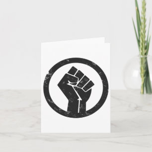 Eenvoudig zwart levensmateriaal protestkracht vuis kaart