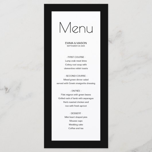 Eenvoudig zwart Lijst Menu (Voorkant)