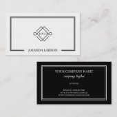 Eenvoudig zwart Lijst Visitekaartje (Voorkant / Achterkant)