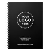 Eenvoudig zwart logo professioneel notitieboek (Voorkant)