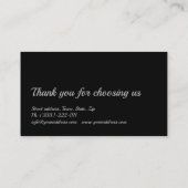 Eenvoudig zwart luxe auto bedrijf Visitekaartje (Achterkant)