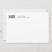 Eenvoudig zwart mannelijk monogram notitiekaartje (Voorkant)
