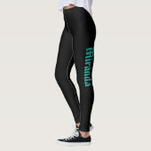 Eenvoudig zwart met American Gothic Script Turquoi Leggings (Links)