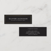 Eenvoudig zwart met Gold Border Mini Visitekaartje (Voorkant / Achterkant)