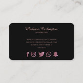 Eenvoudig zwart met Roos Gold-schaar Klantenkaartje (Achterkant)