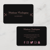 Eenvoudig zwart met Roos Gold-schaar Visitekaartje (Voorkant / Achterkant)